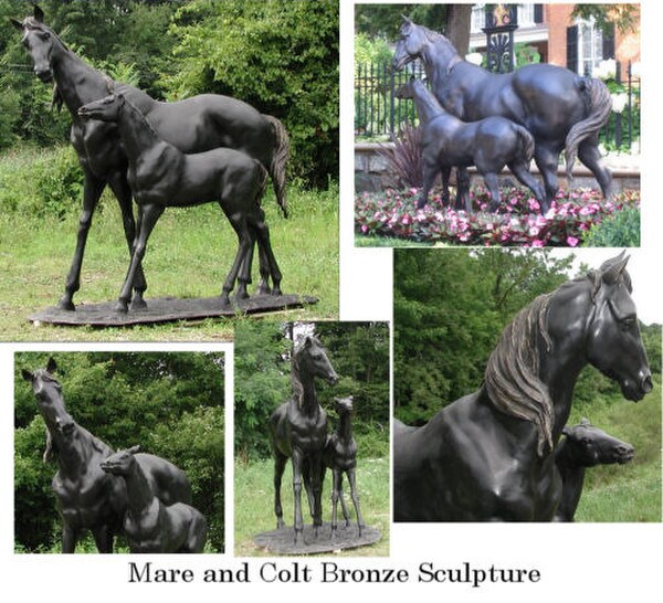 Mare And Colt Horses Life-sized